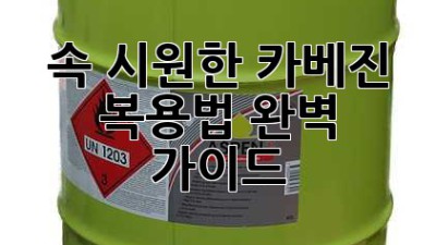 속 시원한 카베진 복용법 완벽 가이드